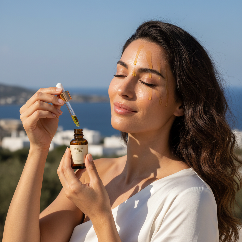 Woman Applying Olive Oil